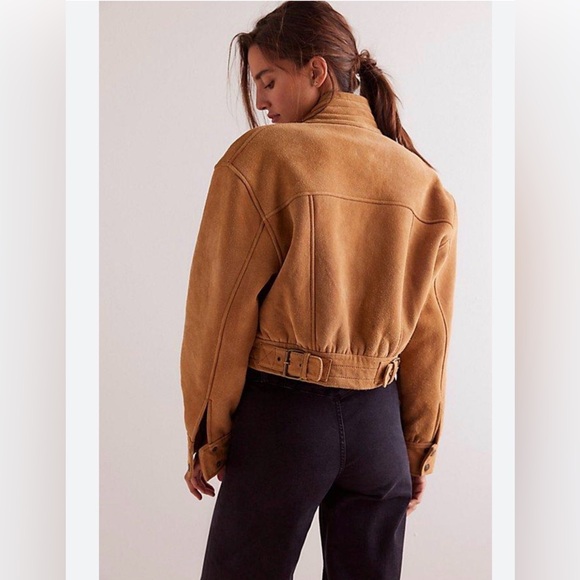 Free People Tan Bomber Jacket - Picture 2 of 3